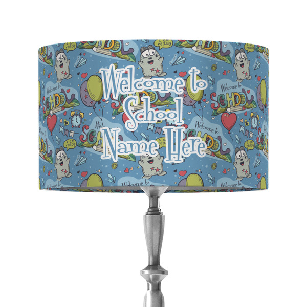 Welcome to School 12" Drum Lampshade - ON STAND (Fabric)