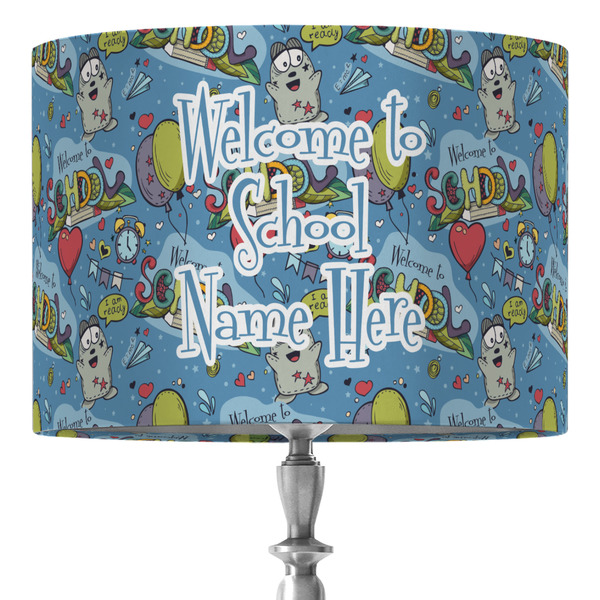 Custom Welcome to School 16" Drum Lamp Shade - Fabric (Personalized)