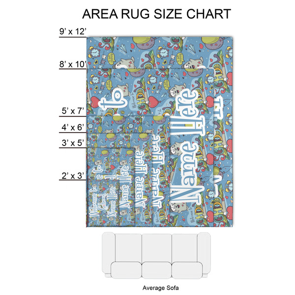 Welcome to School 2'x3' Indoor Area Rugs - Size Chart