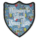 Welcome to School Iron On Shield Patch B w/ Name or Text