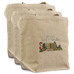 Welcome to School Reusable Cotton Grocery Bags - Set of 3 (Personalized)