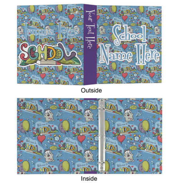 Welcome to School 3 Ring Binders - Full Wrap - 1" - APPROVAL