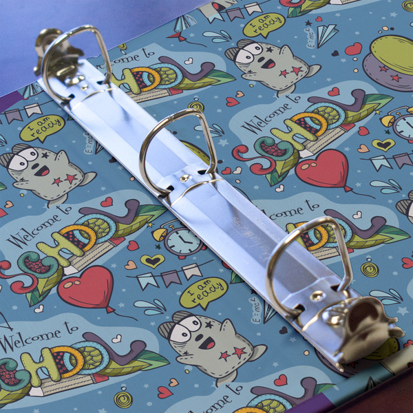 Welcome to School 3 Ring Binders - Full Wrap - 1" - DETAIL