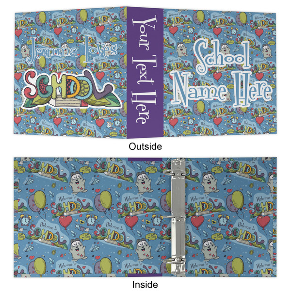 Welcome to School 3 Ring Binders - Full Wrap - 2" - APPROVAL