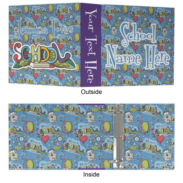 Welcome to School 3 Ring Binders - Full Wrap - 3" - APPROVAL