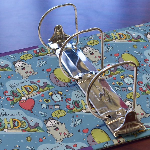 Welcome to School 3 Ring Binders - Full Wrap - 3" - DETAIL