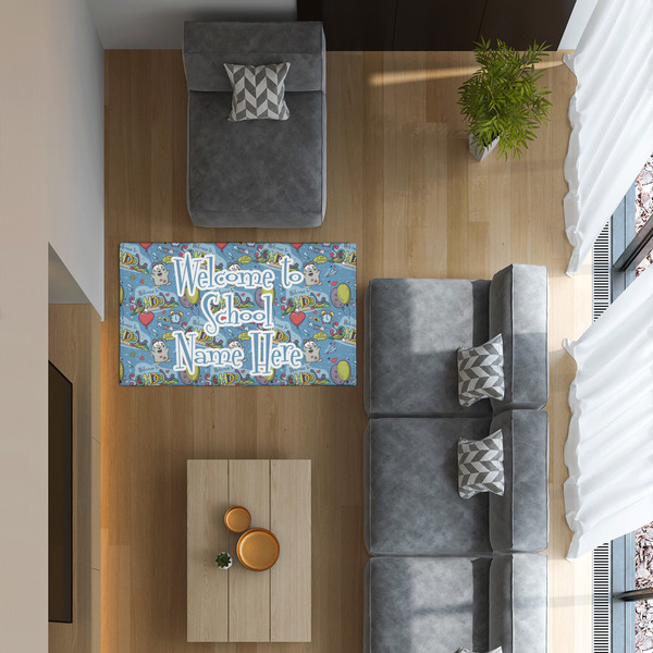 Welcome to School 3'x5' Indoor Area Rugs - IN CONTEXT