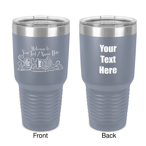 Custom Welcome to School 30 oz Stainless Steel Tumbler - Grey - Double-Sided (Personalized)