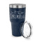 Welcome to School 30 oz Stainless Steel Ringneck Tumblers - Navy - LID OFF