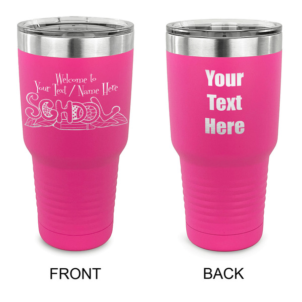Custom Welcome to School 30 oz Stainless Steel Tumbler - Pink - Double Sided (Personalized)