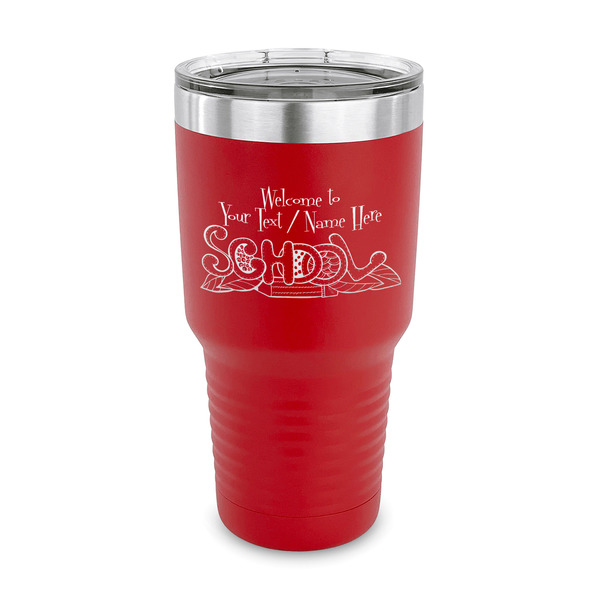 Welcome to School 30 oz Stainless Steel Ringneck Tumblers - Red - FRONT