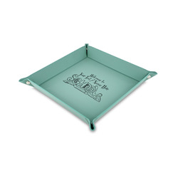 Welcome to School 6" x 6" Teal Faux Leather Valet Tray (Personalized)