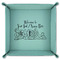 Welcome to School 9" x 9" Teal Leatherette Snap Up Tray - FOLDED