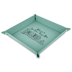 Welcome to School 9" x 9" Teal Faux Leather Valet Tray (Personalized)