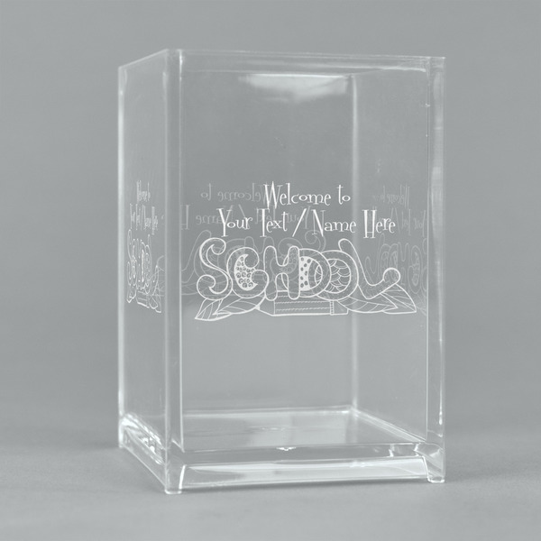 Custom Welcome to School Acrylic Pen Holder (Personalized)