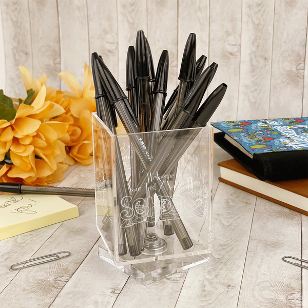 Welcome to School Acrylic Pencil Holder - IN CONTEXT