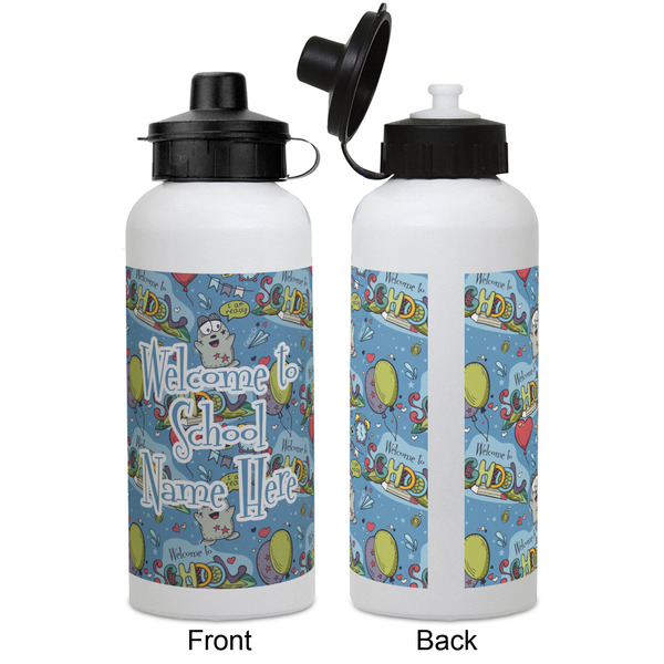 Welcome to School Aluminum Water Bottle - White APPROVAL