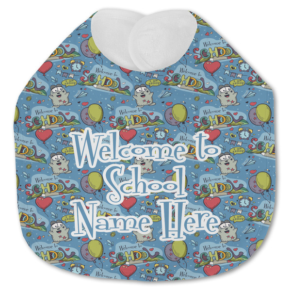 Custom Welcome to School Jersey Knit Baby Bib w/ Name or Text