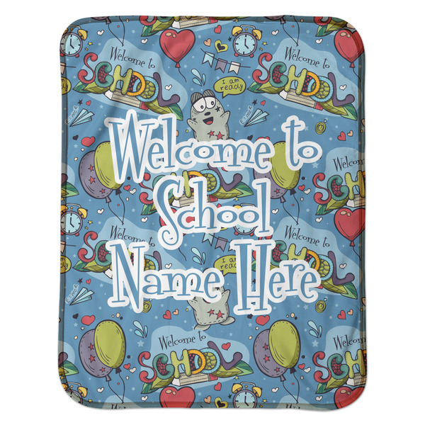 Welcome to School Baby Sherpa Blanket - Flat
