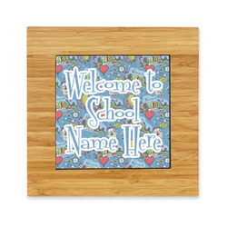 Welcome to School Bamboo Trivet with Ceramic Tile Insert (Personalized)
