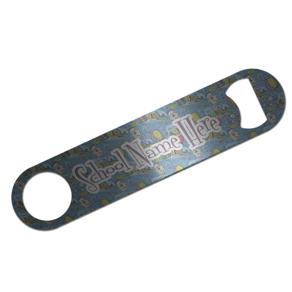 Custom Welcome to School Bar Bottle Opener - Silver w/ Name or Text