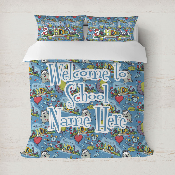 Custom Welcome to School Duvet Cover Set - Full / Queen (Personalized)