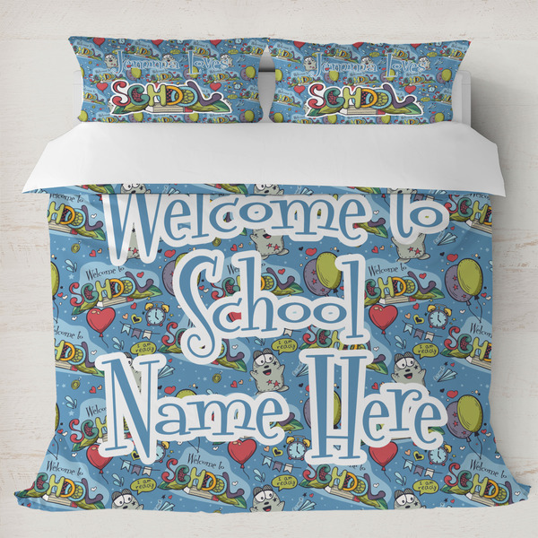 Custom Welcome to School Duvet Cover Set - King (Personalized)