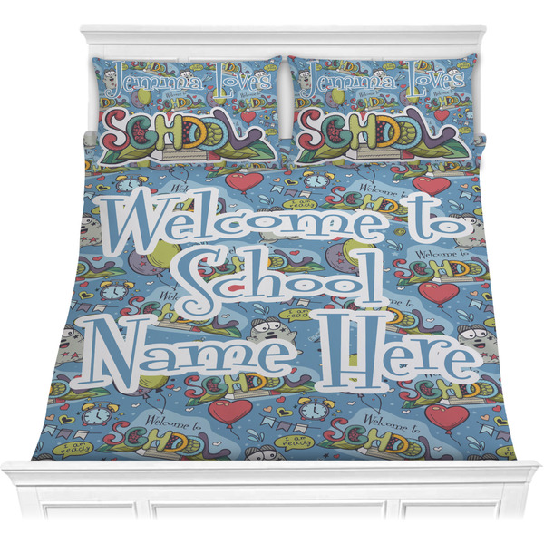 Custom Welcome to School Comforter Set - Full / Queen (Personalized)