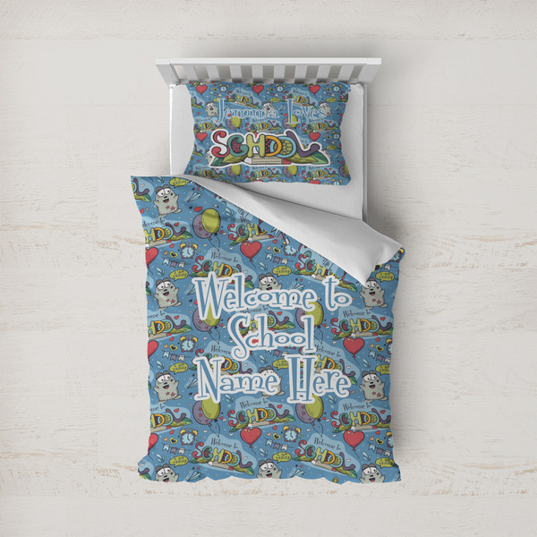 Custom Welcome to School Duvet Cover Set - Twin (Personalized)