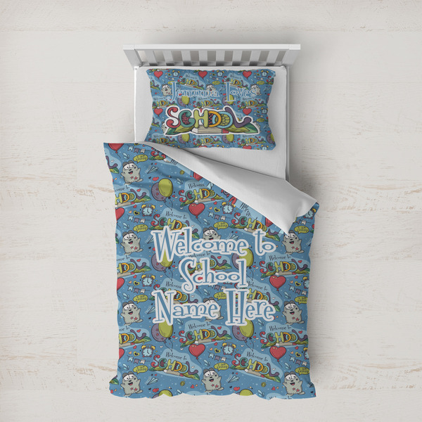 Custom Welcome to School Duvet Cover Set - Twin XL (Personalized)