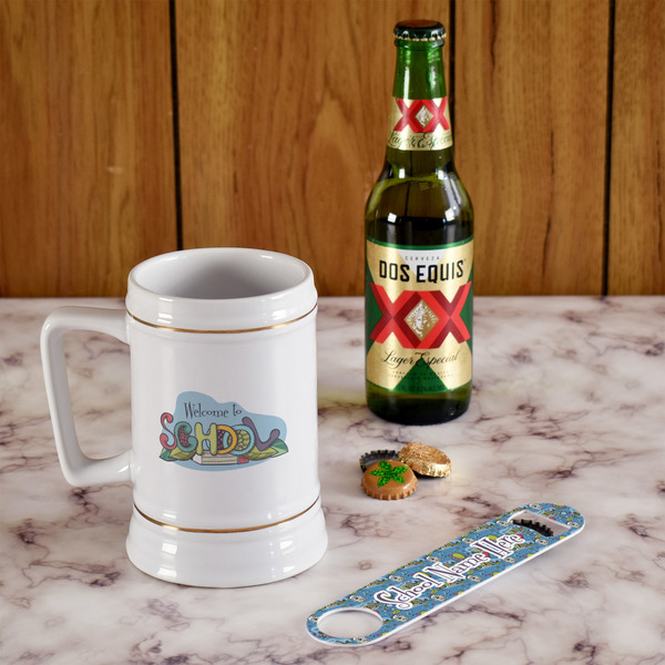 Welcome to School Beer Stein - In Context