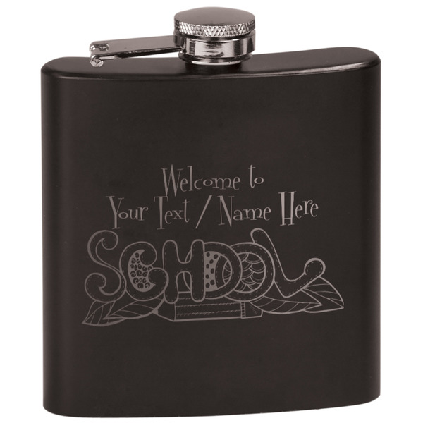 Custom Welcome to School Black Flask Set (Personalized)