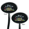 Welcome to School Black Plastic 7" Stir Stick - Double Sided - Oval - Front & Back