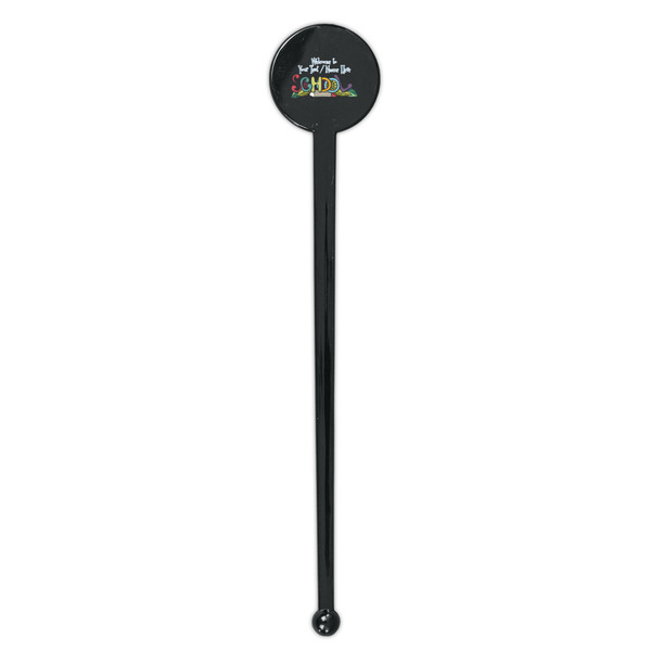Welcome to School Black Plastic 7" Stir Stick - Round - Single Stick