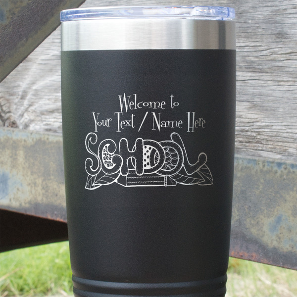 Welcome to School Black Polar Camel Tumbler - 20oz - Close Up
