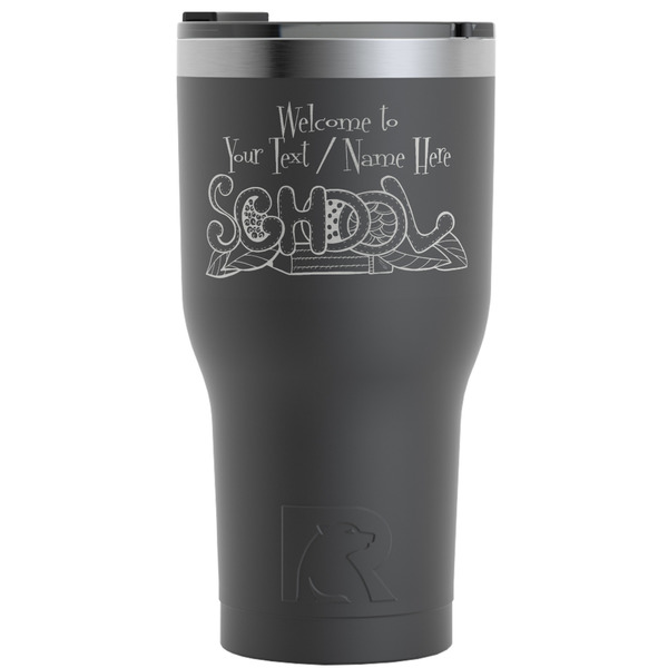 Custom Welcome to School RTIC Tumbler - Black - Engraved Front (Personalized)