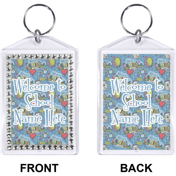 Welcome to School Bling Keychain (Front + Back)