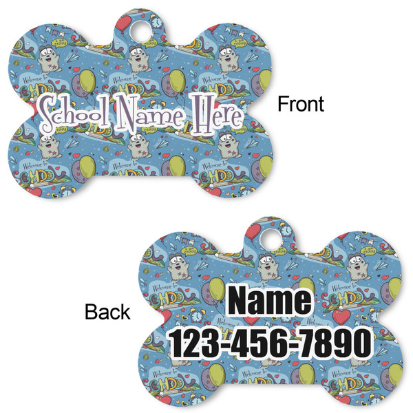 Welcome to School Bone Shaped Dog Tag - Front & Back