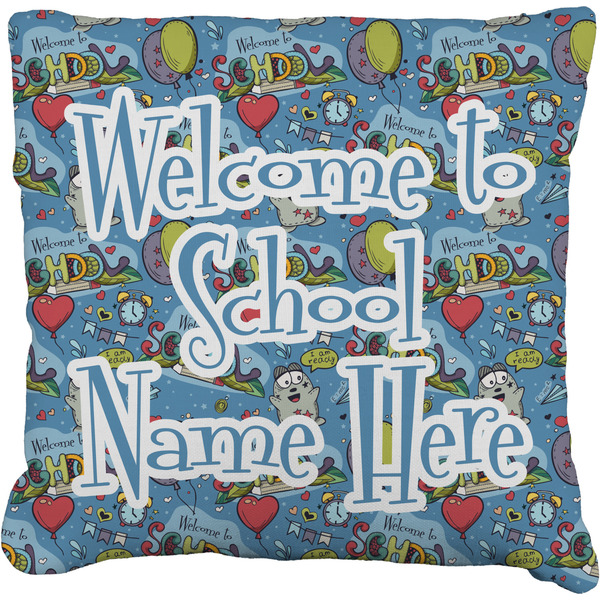 Custom Welcome to School Faux-Linen Throw Pillow 26" (Personalized)