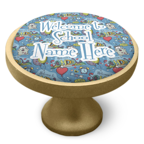Welcome to School Cabinet Knob - Gold - Side