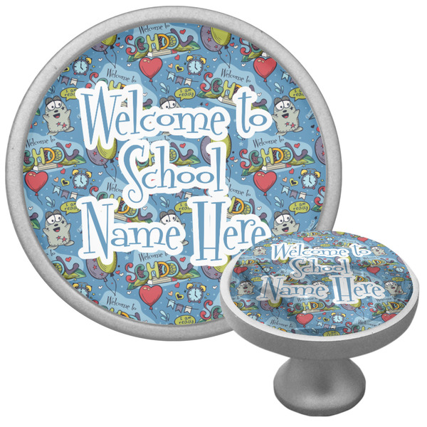 Custom Welcome to School Cabinet Knob (Silver) (Personalized)