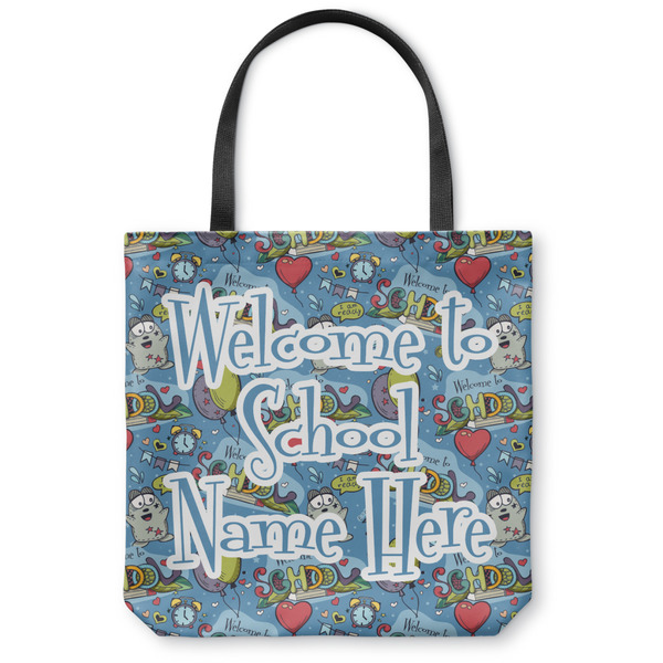 Custom Welcome to School Canvas Tote Bag - Medium - 16"x16" (Personalized)