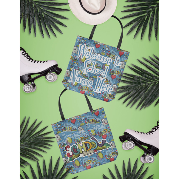 Welcome to School Canvas Tote Lifestyle Front and Back
