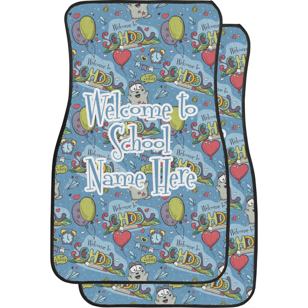 Custom Welcome to School Car Floor Mats (Front Seat) (Personalized)