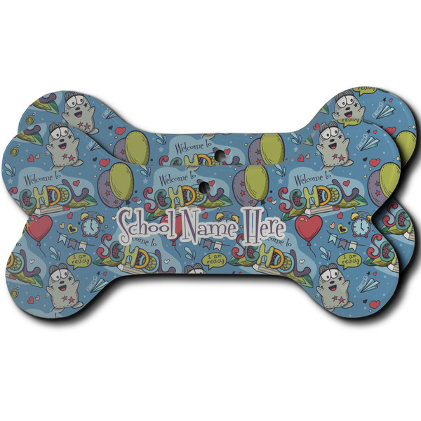 Custom Welcome to School Ceramic Dog Ornament - Front & Back w/ Name or Text