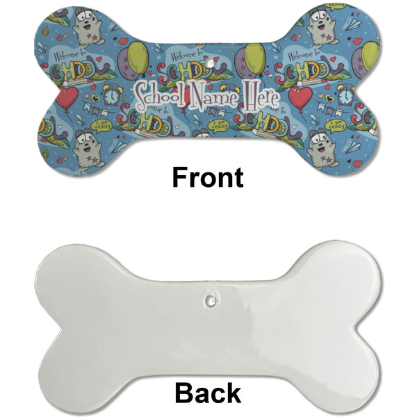 Welcome to School Ceramic Flat Ornament - Bone Front & Back Single Print (APPROVAL)