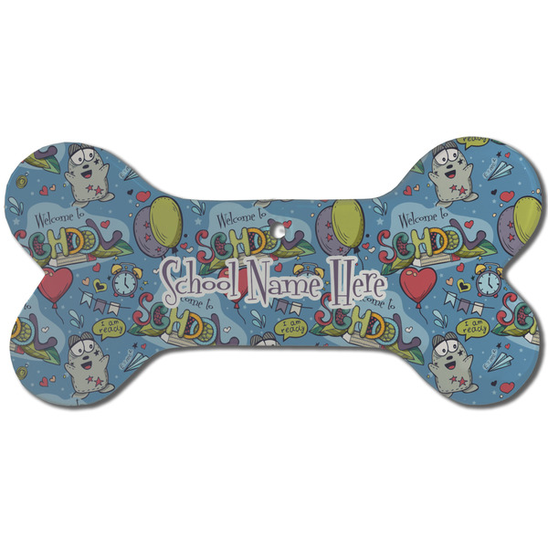 Welcome to School Ceramic Flat Ornament - Bone Front