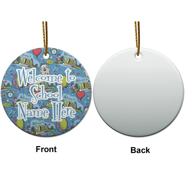 Welcome to School Ceramic Flat Ornament - Circle Front & Back (APPROVAL)