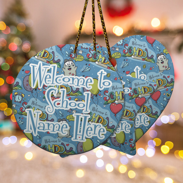 Custom Welcome to School Ceramic Ornament w/ Name or Text