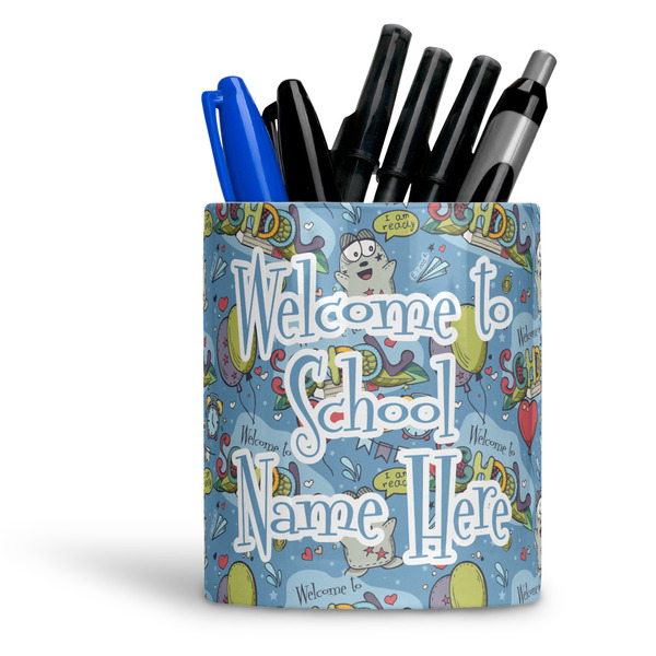 Custom Welcome to School Ceramic Pen Holder